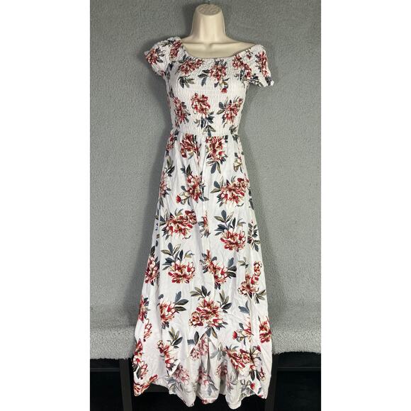 New Look Women's M White Floral Long Dress Sleeveless Summer Casual - Picture 2 of 10